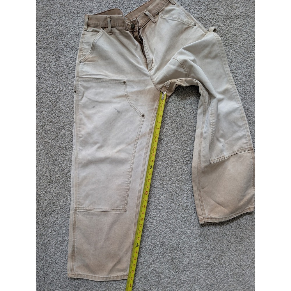 Vintage Carhartt B136 BRN DoubleKnee Pants Mens 36x30 Distressed & Faded MiUSA - Picture 4 of 10